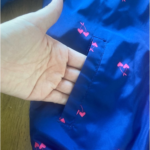 OshKosh B'gosh | Navy & Pink Cherry Fleece Reversible Hooded Jacket - Girls - Picture 2 of 10